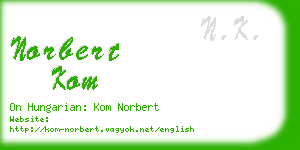 norbert kom business card
